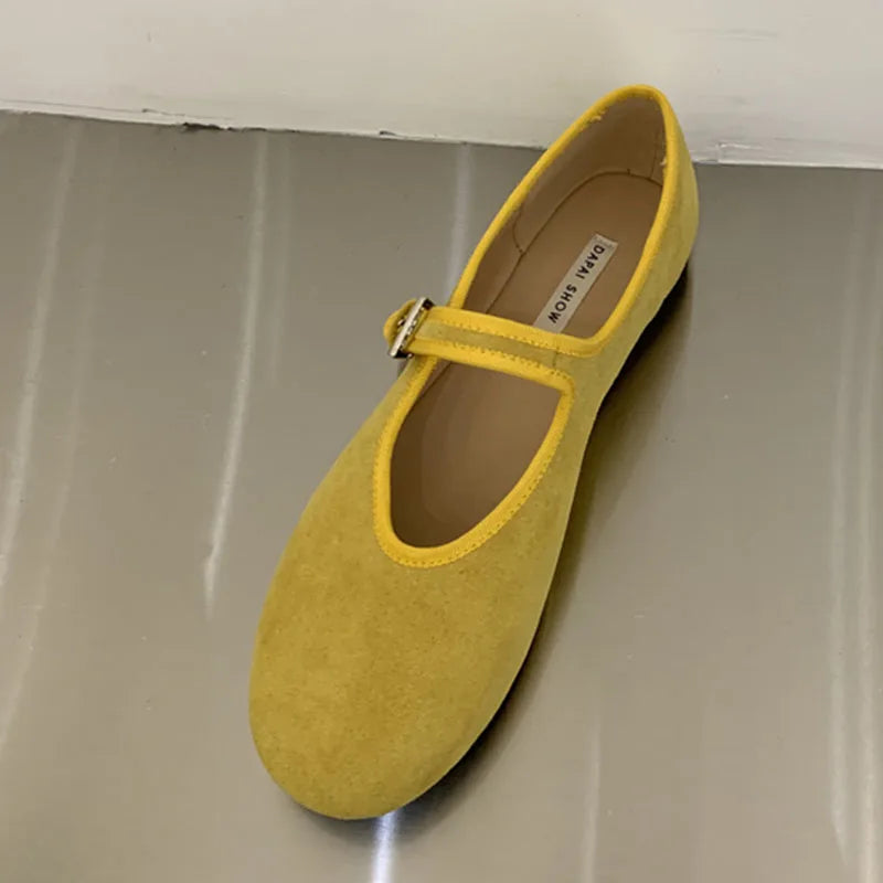 LIZAKOSHT  -  Autumn Women Flat Shoes Fashion Round Toe Shallow Ladies Dress Mary Jane Shoes Soft Flat Heel Casual Ballerinas New Woman