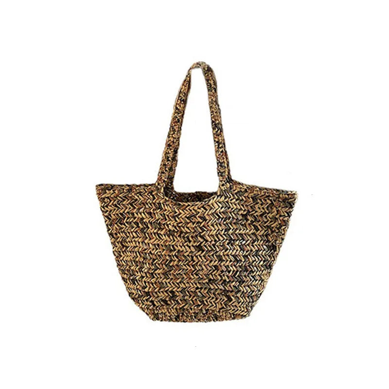 LIZAKOSHT  -  Fashion Summer Handmade Straw Shoulder Bag Large Capacity Woven Tote Beach Bags For Women