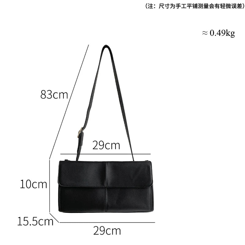 LIZAKOSHT  -  Korean Style Women Shoulder Bag New Retro Commuting Handbag Fashion Highend PU Ribbon Small Square Bag Luxury Brand Designer Bag