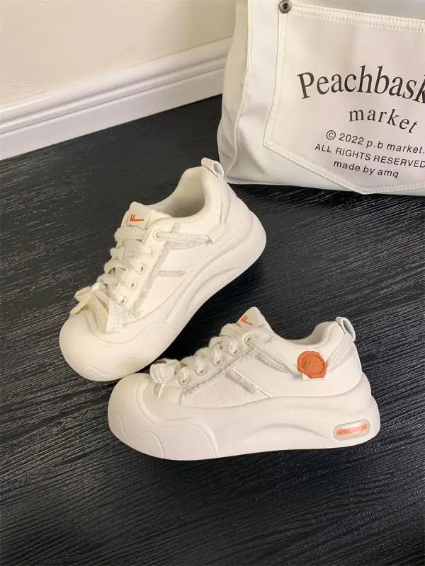 LIZAKOSHT  -  Small White Shoes Fashion Women's All-Match Clogs Platform Modis New Winter Creepers All-Match Winter Shoes Women Clogs Pla