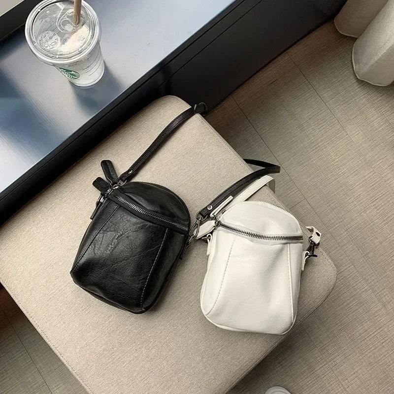 LIZAKOSHT  -  Vintage ladies Shoulder bag mini Handbags and purse PU leather design sling Crossbody Bag Casual Shell phone Wallet black bolsa