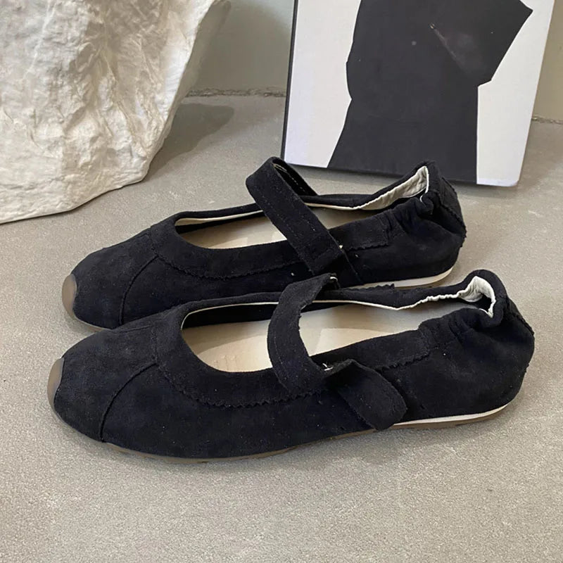LIZAKOSHT  -  Women Flat Shoes Fashion Round Toe Ladies Casual Dress Mary Jane Shoes Soft Flat Heel Outdoor Single Shoes New Woman Shoes