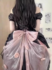 LIZAKOSHT  -  Rose Lolita Dress Flower Wedding Elegant Fishbone Escape Heavy Industry Puffy Trailing