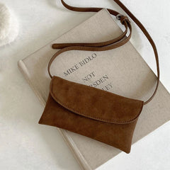 LIZAKOSHT  -  Faux Suede Waist Pack Mini Crossbody Bag Magnetic Closure Small Shoulder Bag for Women Fashion Mobile Phone Purse