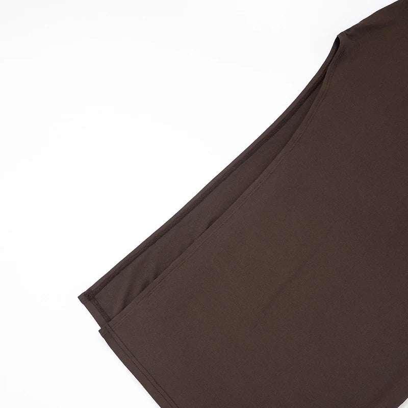 LIZAKOSHT  -  High Collar Hollow Out Solid Color Long-sleeved Bodycon Slim Dresses Sexy Split Skinny Elegant Club Maxi Vestidos