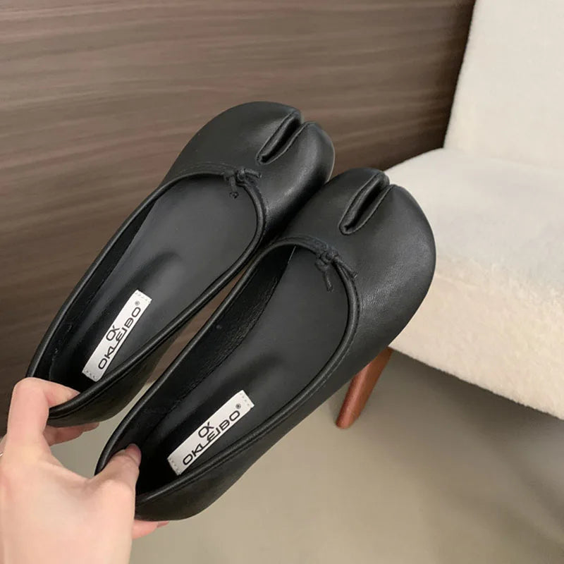 LIZAKOSHT  -  Spring New Brand Women Flat Shoes Fashion Candy Color Ladies Split Toe Shallow Slip On Boat Shoes Dress Loafer Shoes New