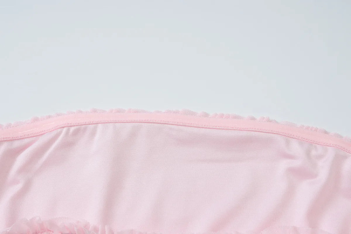 LIZAKOSHT  -  Ruffled Fashion Bandeau Maxi Dress For Women High Waist Slim Backless Patchwork Summer New Dress Female Bodycon Dress