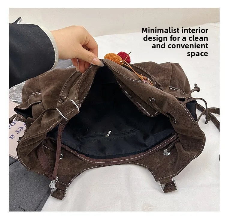 LIZAKOSHT  -  Simple Fashion Suede Crossbody Bag Women Large Capacity Shoulder Bag for Work Comfortable and Versatile Texture Commuting Bag