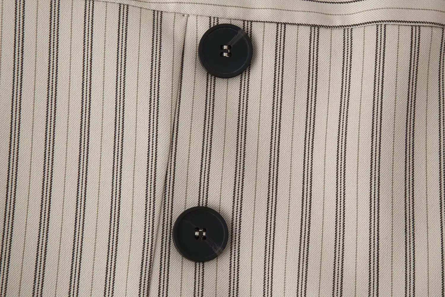 LIZAKOSHT  -  Fashionable A-Line  Skirt Women's Clothing Stripe Decorative Button Short Skirt Pants Polyester Fabric mid Waist Design