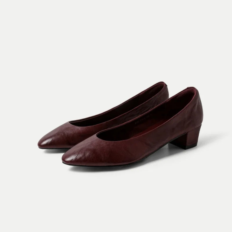 LIZAKOSHT  -  Fashion Pumps New High Quality Genuine Leather Shoes Simple Commuter Women's Heels Shoes Round Head High Heels Women