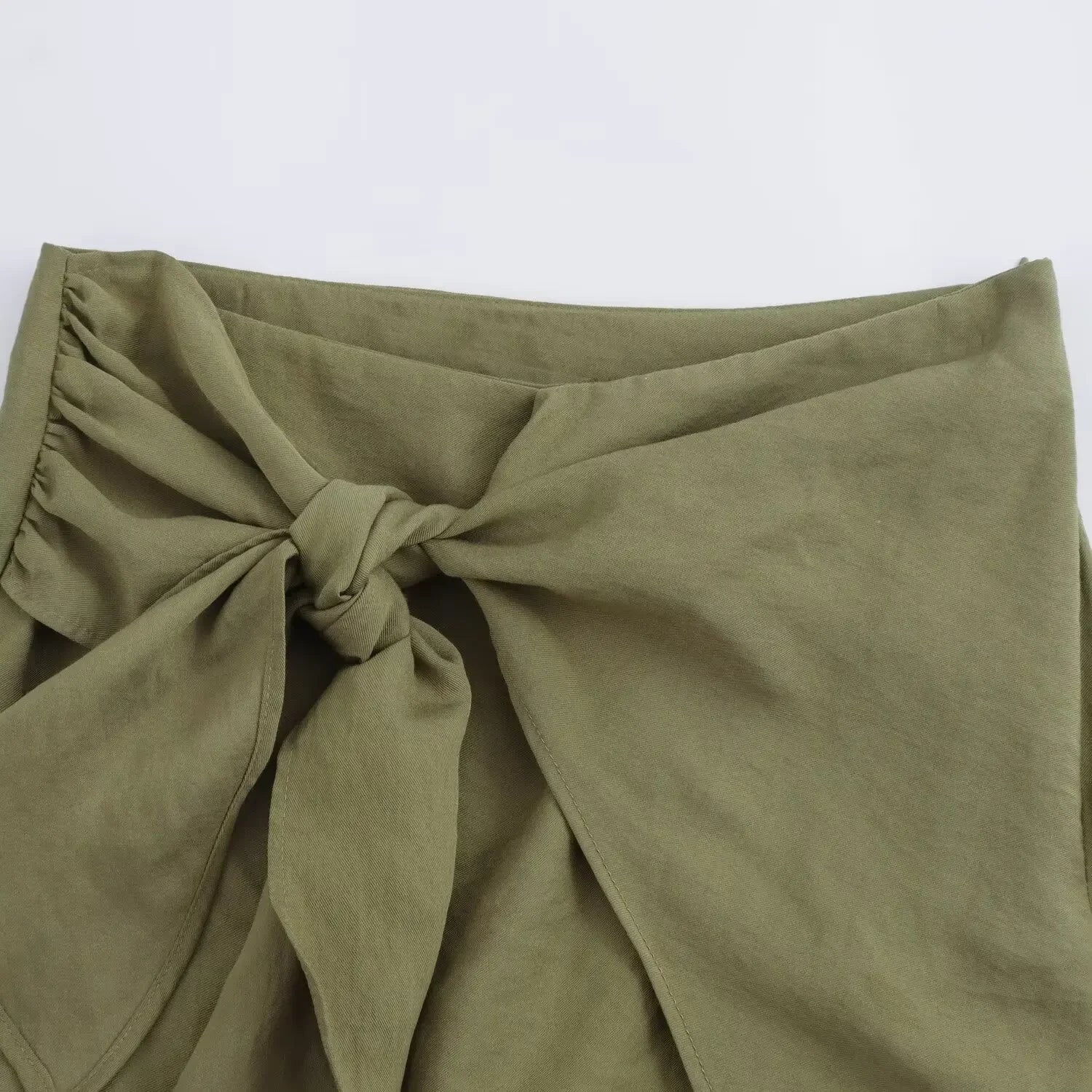 LIZAKOSHT  -  Women Solid Color Beach Mini Culottes New Fashion Asymmetric Knot High Waist Loose Skirt Culottes for Women Clothes Culottes
