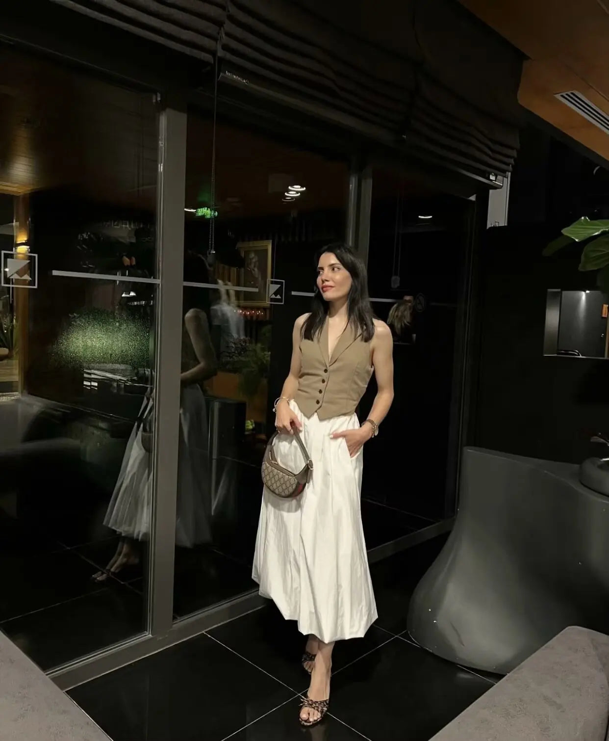 LIZAKOSHT  -  Women Skirt Suits Solid Turn-down Collar Sleeveless Single Breasted Vest Waistcoats + Female Skirt 2 Piece Suits Sets