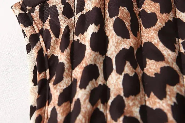 LIZAKOSHT  -  Women's Autumn Spring Top Coat Vest Leopard Print Tie Comfortable Casual Design Fashion Advanced Soft Niche Versatile Skinny