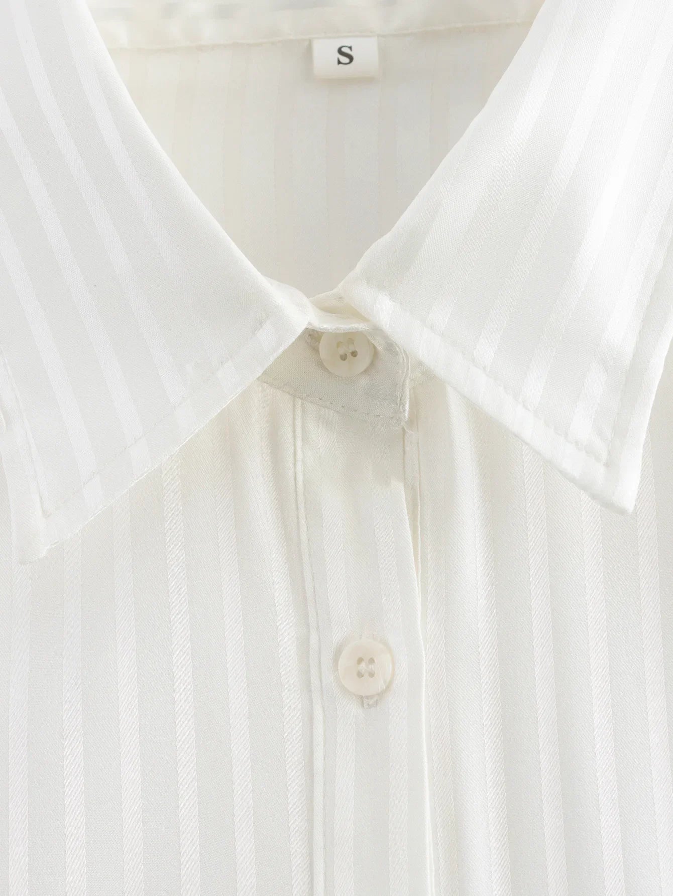 LIZAKOSHT  -  Chicheca White Striped Blusas Para Mujer Spring Summer Casual Women Shirt Single Breasted Long Sleeve Loose Shirts Blouses