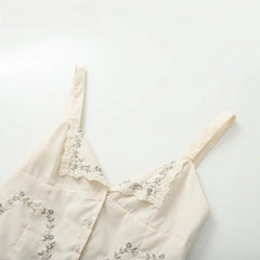 LIZAKOSHT  -  Sexy Fashionable KAOPU ZA Summer New Women's Embroidered Silk Camisole Top Strapless Backless Polyester Fabric Ladylike