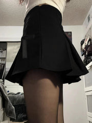 LIZAKOSHT  -  Sweet Basic Bow A-Line Pleated Skirt Preppy Style Casual Slim Mid-Waisted Mini Skirts Women Summer Fashion Streetwear