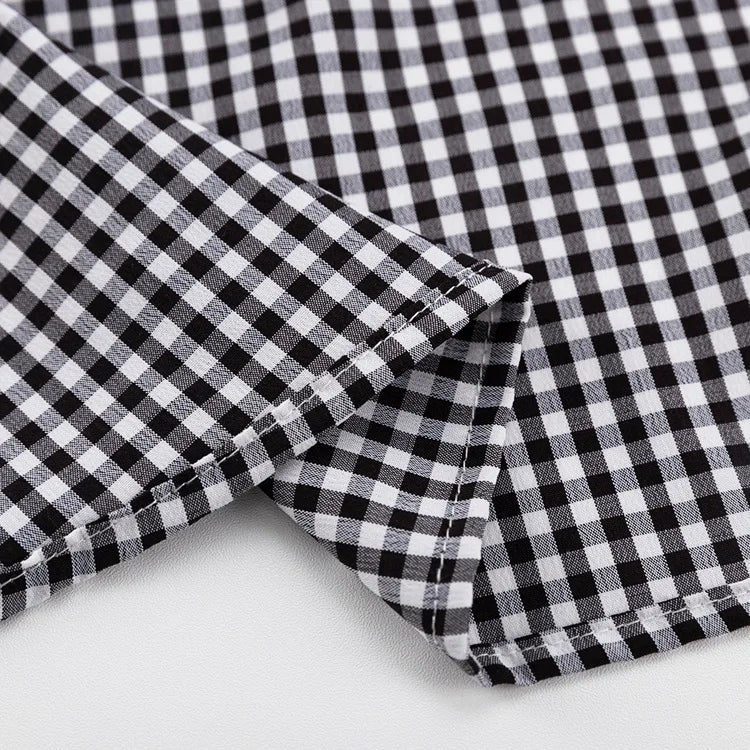 LIZAKOSHT  -  Spring Autumn New Plaid Shirt Women Blouse Turn-down Collar Lantern Sleeve Career OL Shirt Top Checker 49902