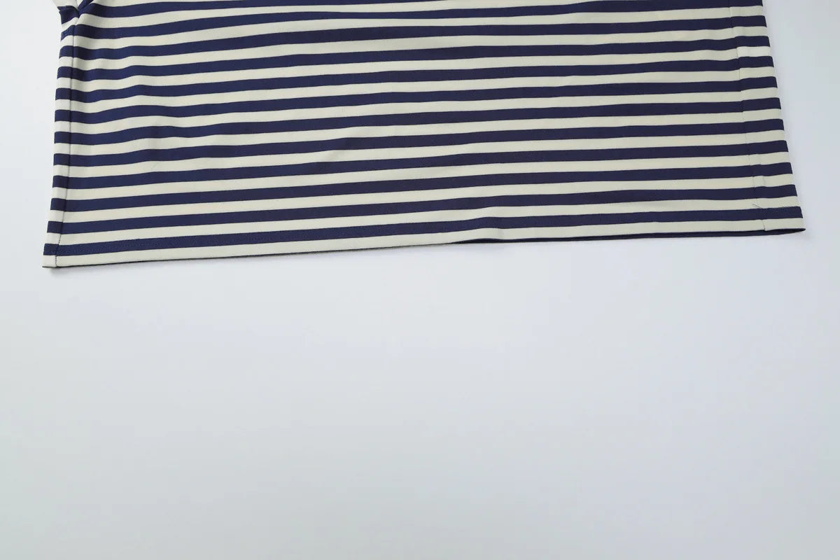 LIZAKOSHT  -  Casual Striped T-shirts for Women 2025 Autumn O-neck Long Sleeve Loose Tops Tees Female Contrast Color T Shirt Streetwear
