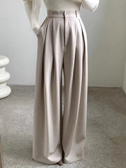 LIZAKOSHT  -  SuperAen Korean Style Pleated Slimming Loose Casual Pants for Women's Autumn New Solid Color Drape Full Length Pants