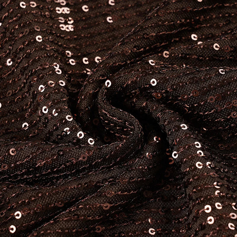 LIZAKOSHT  -  Retro Glitter Dress Sets Sexy V-neck Shiny Backless Lace-up Vest Glitter Skirt Set Fashion Party Club Women Dress Sets