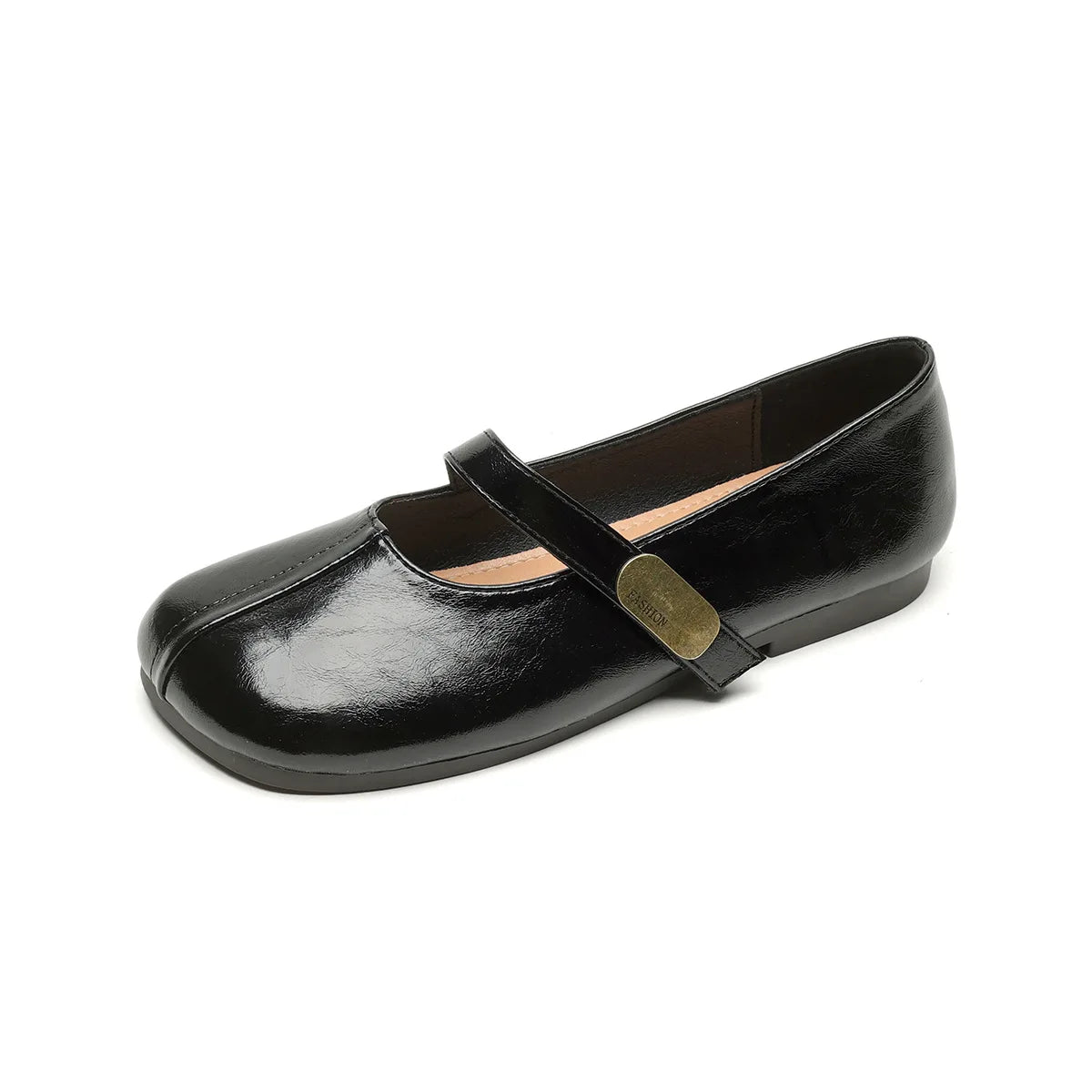 LIZAKOSHT  -  Retro Belt Strap Mary Janes Woman Lolita Flats Shoes Square Toe Cozy Slip On Loafers Female Solid Pu Leather Mocasines De Mujer