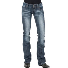 LIZAKOSHT  -  Low-waisted Women Flared Jeans Fashion Vintage Whitish Blue Washable Denim Pants Slim Fit Trousers Female Chic Casual Streetwear