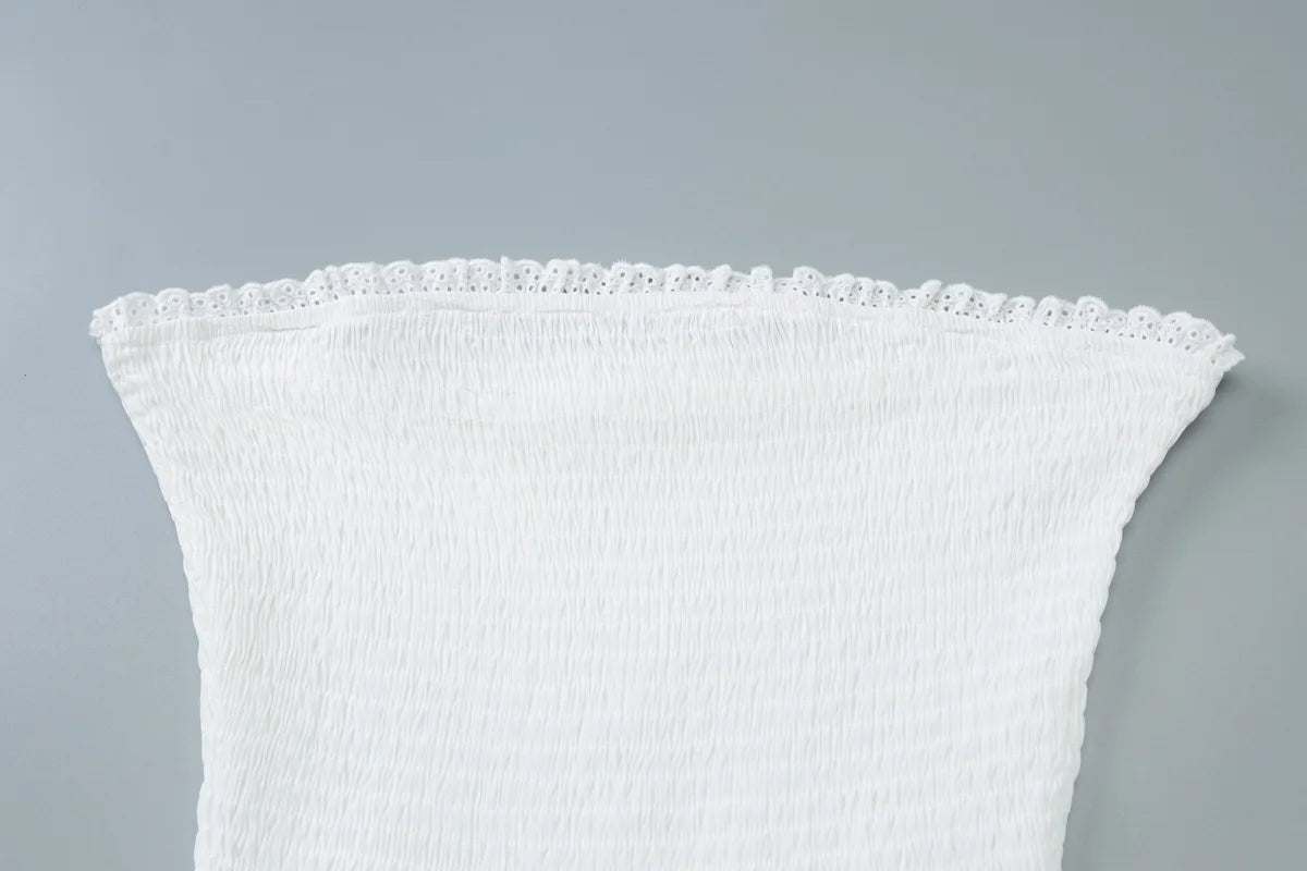 LIZAKOSHT  -  White Backless Mini Dress New Fashion Sleeveless Chest Slim Short Dress Casual Solid  A-line Women's Dresses 2025