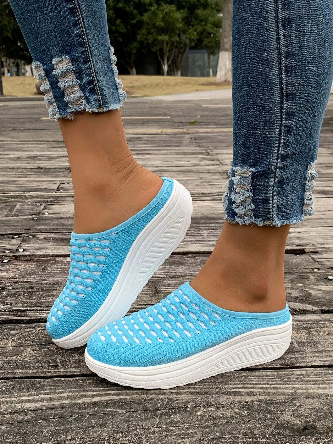 LIZAKOSHT  -  Low Shoes Woman  Cover Toe Massage Slippers House Rome Cotton Fabric Hoof Heels Rubber Slides Shoes Low Home Slippers Women'