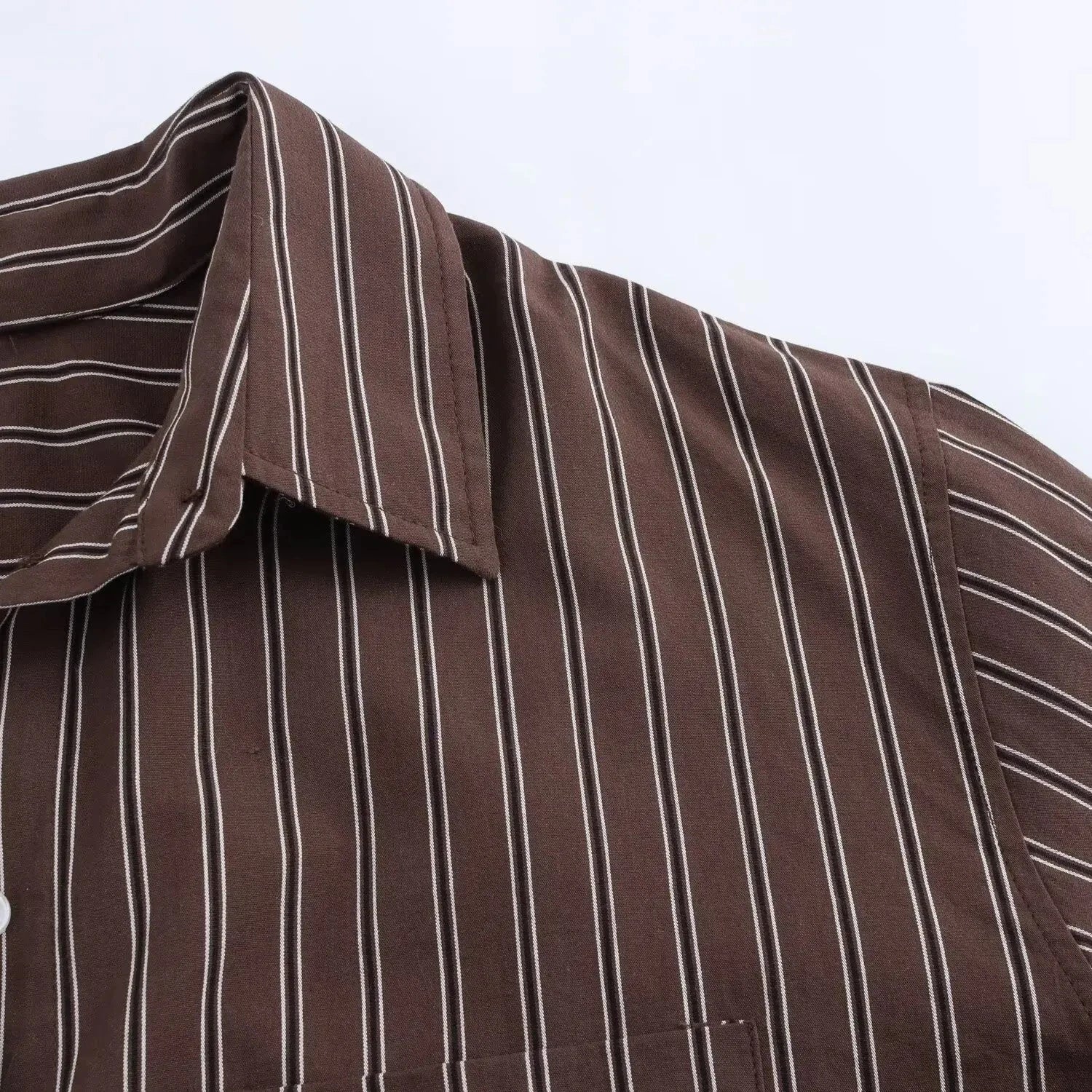 LIZAKOSHT  -  Striped Shirt Women Casual Loose Single Breasted Turn-down Collar Blouse 2025 New Summer Office Lady Simple Long Sleeve Shirts