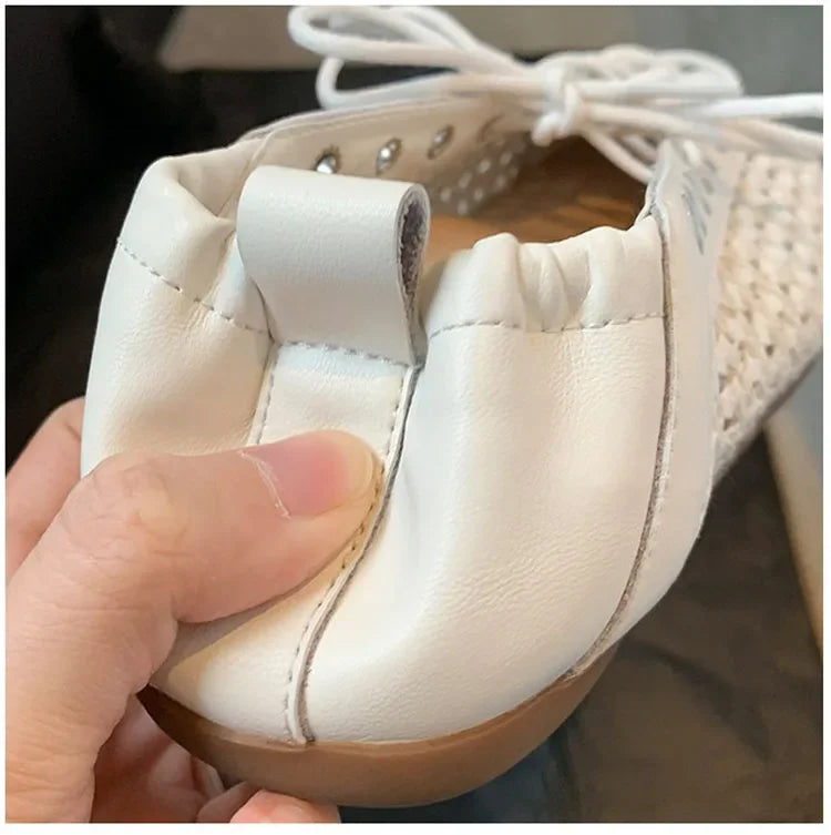 LIZAKOSHT  -  Hollow Out Round Toe Tabi Ballet Flats Heels Sandals Women Comfortable Walking Lazy Loafers Casual Girls Dance Shoes