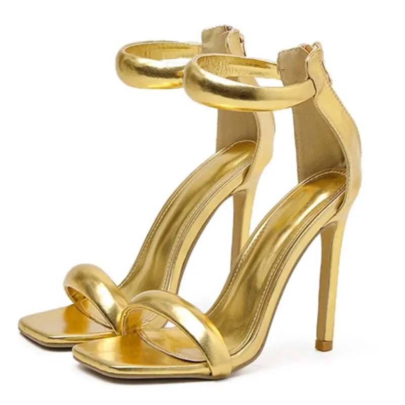 LIZAKOSHT  -  Summer High Heel Sandals Sexy Peep Toe Buckle Strap Ankle-Wrap Ladies Club Women Stripper Shoes
