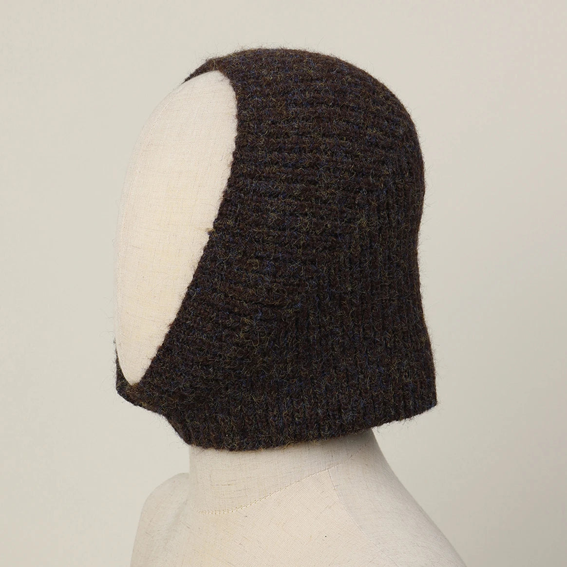 LIZAKOSHT  -   Knitted Headscarf Hat for Adults Solid Color Winter Integrated Hood Neck Face Cover Stretchy Windproof Balaclava Ski Hat 56-58cm