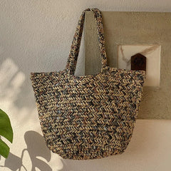 LIZAKOSHT  -  Fashion Summer Handmade Straw Shoulder Bag Large Capacity Woven Tote Beach Bags For Women
