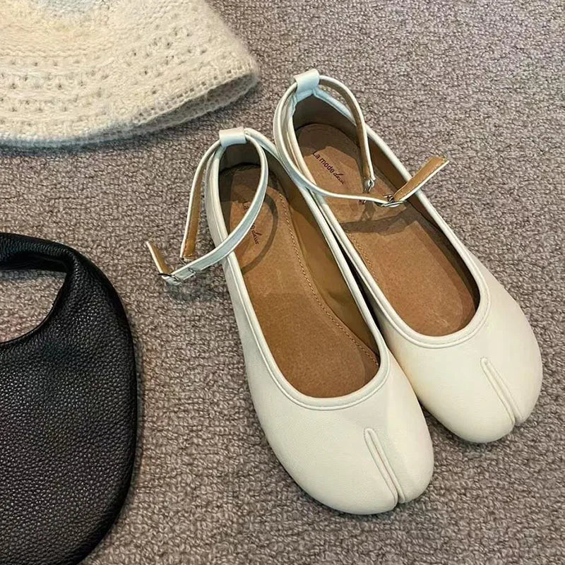 LIZAKOSHT  -  Fashion Split Toe Women Flat Mary Jane Shoes Casual Tabi Ninja Ballet Ladies Slip On Loafer Soft Ballerina Comfort Moccasin