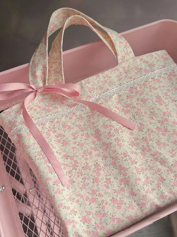 LIZAKOSHT  -  Lace Flower Sweet Casual Large Capacity Handbag Tote Bags Women Commute Shoulder Bag