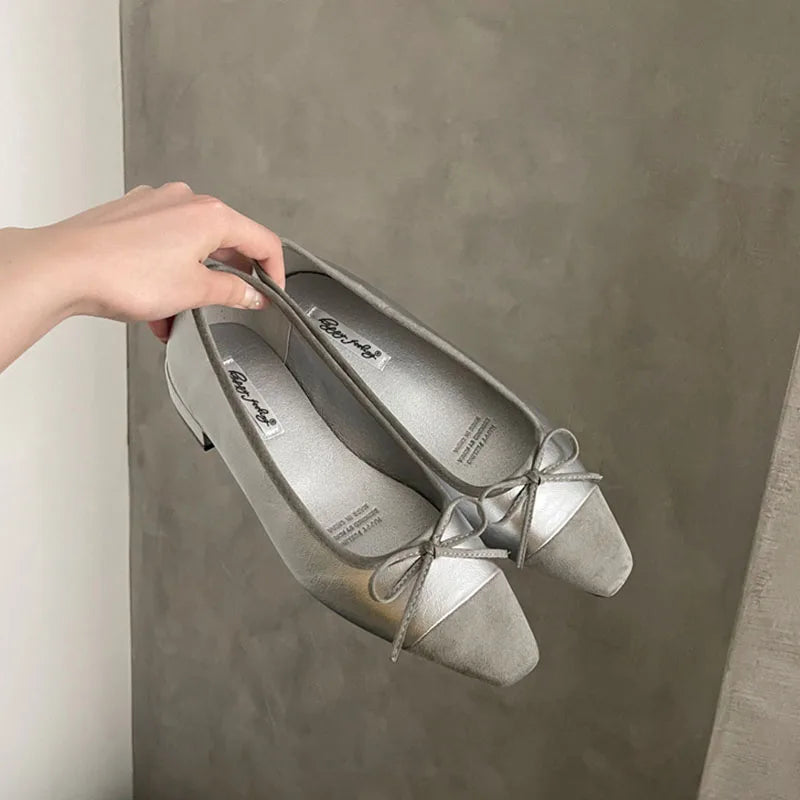 LIZAKOSHT  -  Spring New Brand Women Flat Shoes Fashion Round Toe Shallow Slip On Ladies Elegant Ballerina Shoes Dress Boat Shoes New