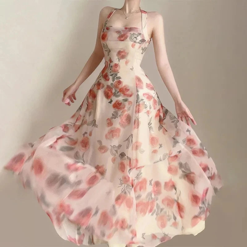 LIZAKOSHT  -  Long Dresses Womens Clothing French Elegant Party Dressess Female 2025 Summer New Fashion Versatile Beach Style Evening Dresses