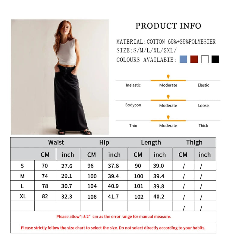 LIZAKOSHT  -  Denim Skirt For Women Early Spring High Waist Hip Skirt Women's New Retro a-line Mid-length Denim Skirt