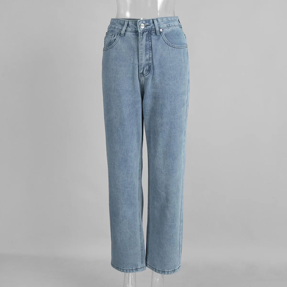 LIZAKOSHT  -  Retro High Waist Straight Jeans Autumn and Winter Women's Temperament Feet Jeans