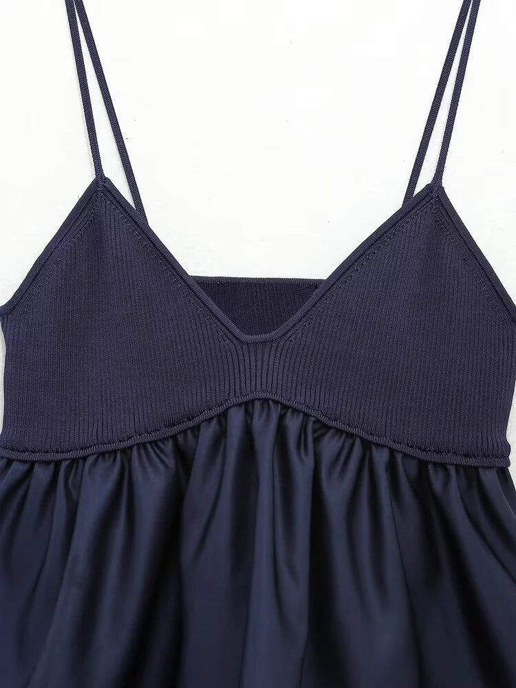 LIZAKOSHT  -  European and American style spring new women's clothing slimming patchwork knitted camisole top