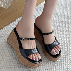 LIZAKOSHT  -  Summer Outdoor Fashion Brand Peep Toe Platform Slippers High Quality Sandals Women Wedges Heels Ladies Leisure Shoes New