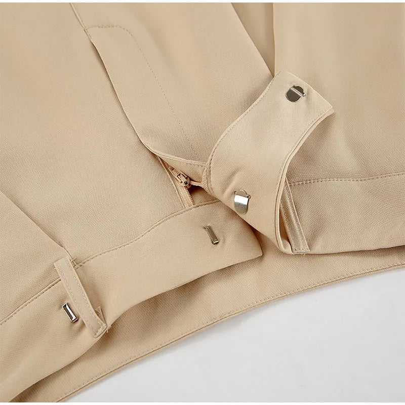 LIZAKOSHT  -  Casual Khaki Pleated Wide Legs Pants Women Chic High Waist Baggy Trousers Female 2025 Spring Summer New Fashion Office Pant