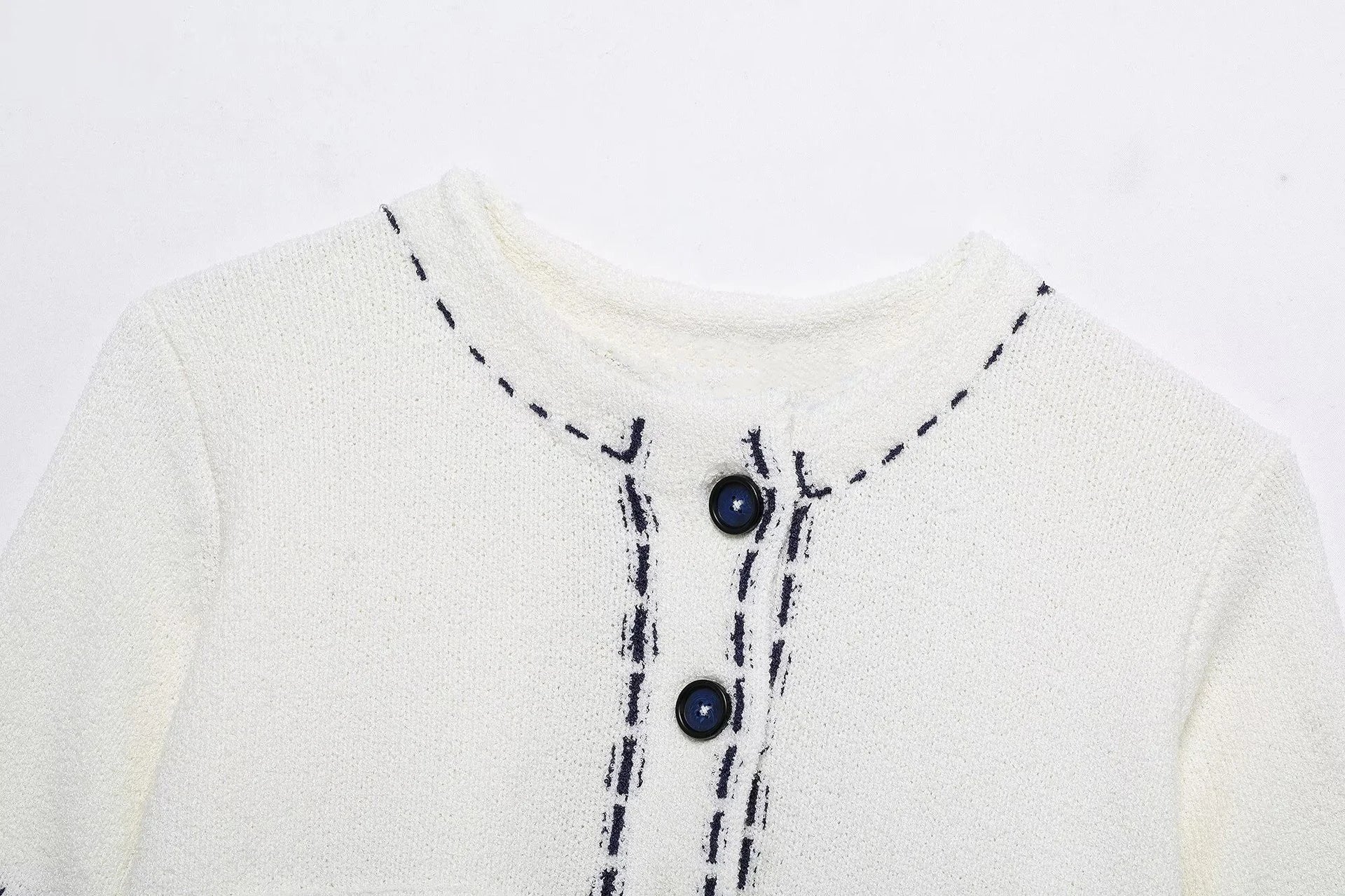 LIZAKOSHT  -  Elegant Knitted Cardigan Coat Women Fashion Single-Breasted Pockets Short Sleeve Crop Sweater 2025 New Summer Casual Slim Tops