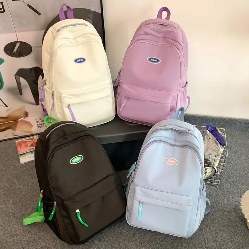 LIZAKOSHT  -  New Solid Color Woman Backpack Black Color Student Schoolbag For Teenage Girls Boys Female Rucksack High Quality Book Bag