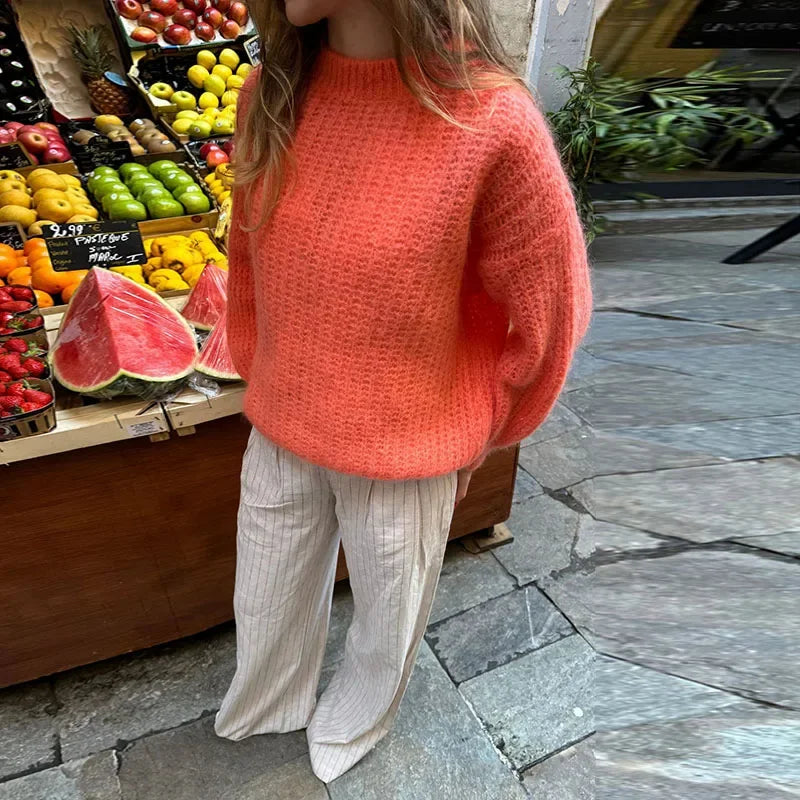 LIZAKOSHT  -  Fashion Solid Sweaters For Women O-neck Full Sleeve Pullovers 2025 Autumn Winter Elegant Female Daily Casual Warmth Outerwear