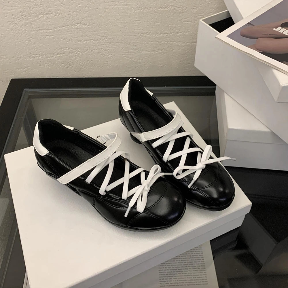 LIZAKOSHT  -  New Sports Style Lace Up Ballet Shoes Women's Designer High Heels Mary Jane Dance Ballroom Party Prom Shoes 1.97 inch