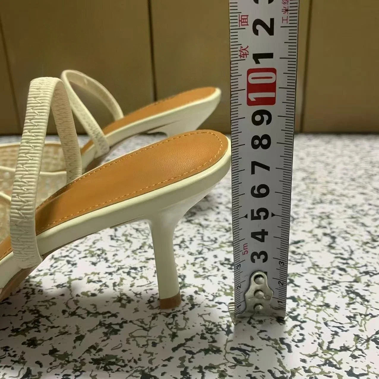 LIZAKOSHT  -  Pointed Toe White High Heels Shoes for Women Summer Breathable Pearl Mesh Designer Brand Elegant Party Wedding Female Sandals
