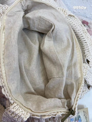 LIZAKOSHT  -  Gril Sweet Lace Hollow Woven Bag New Retro Large Capacity Hand Bill Shoulder Bag
