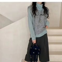 LIZAKOSHT  -  Women Cute Sweater Vest Basic Solid Color Warm Knit Tank Tops Sleeveless Pullover Knitwear For Women Spring Streetwear