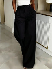 LIZAKOSHT  -  High Quality Commuter Women's Spring/summer High Waisted Narrow Version Wide Leg Pants with A Hanging Feel